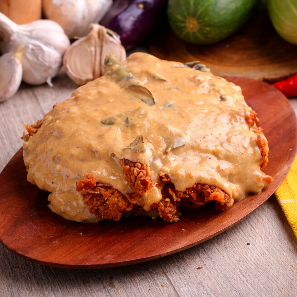 Ayam Geprek Telur Asin