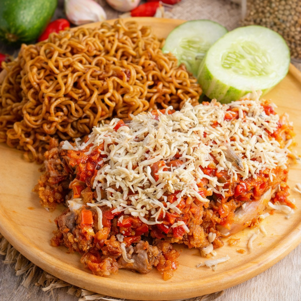 Paket Mie Ayam Geprek Sambel Teri