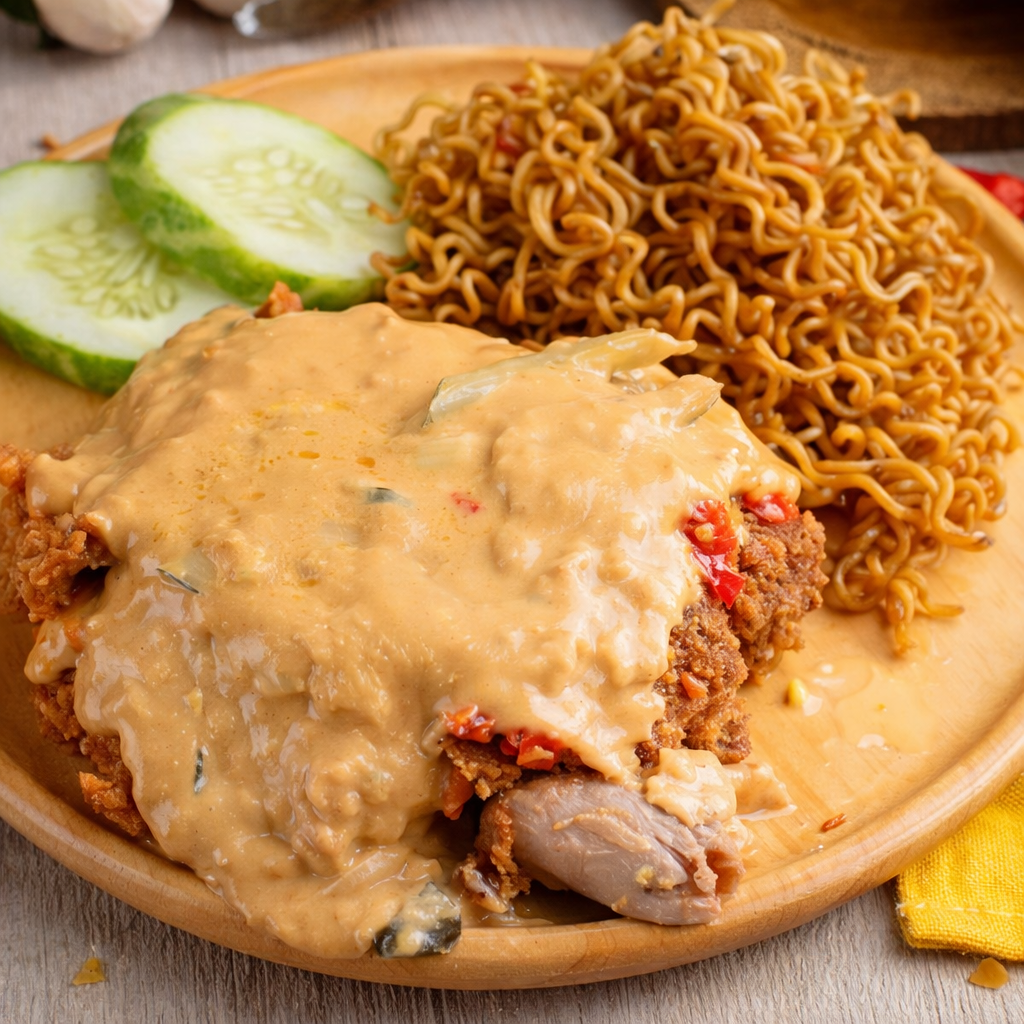 Paket Mie Ayam Geprek Saos Telur Asin