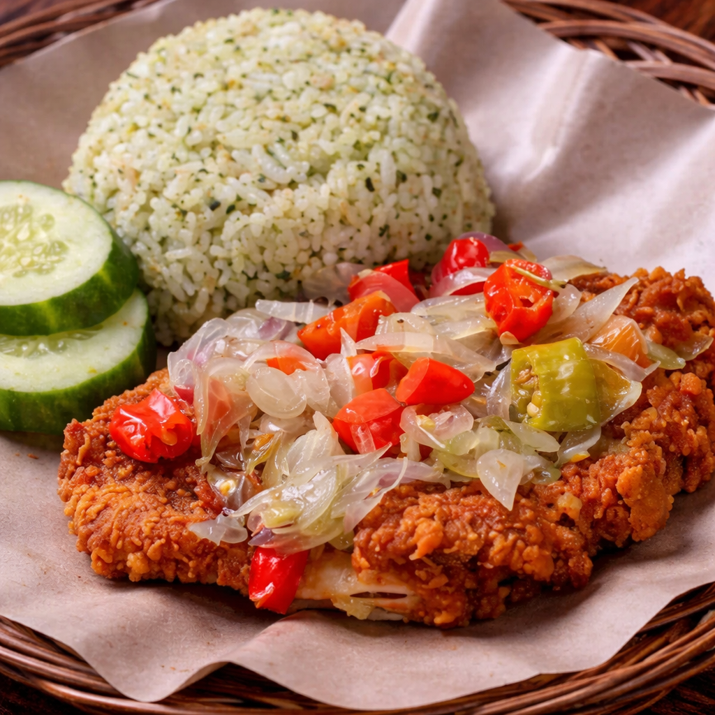 Paket Nasi Ijo Ayam Geprek Sambal Matah