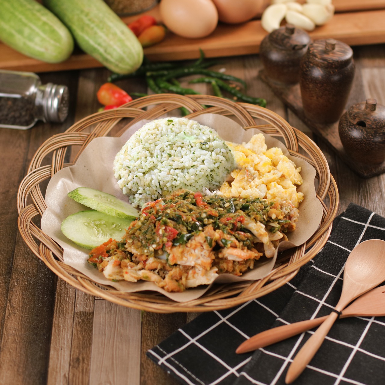 Paket Nasi Ijo Ayam Geprek Cabe Ijo