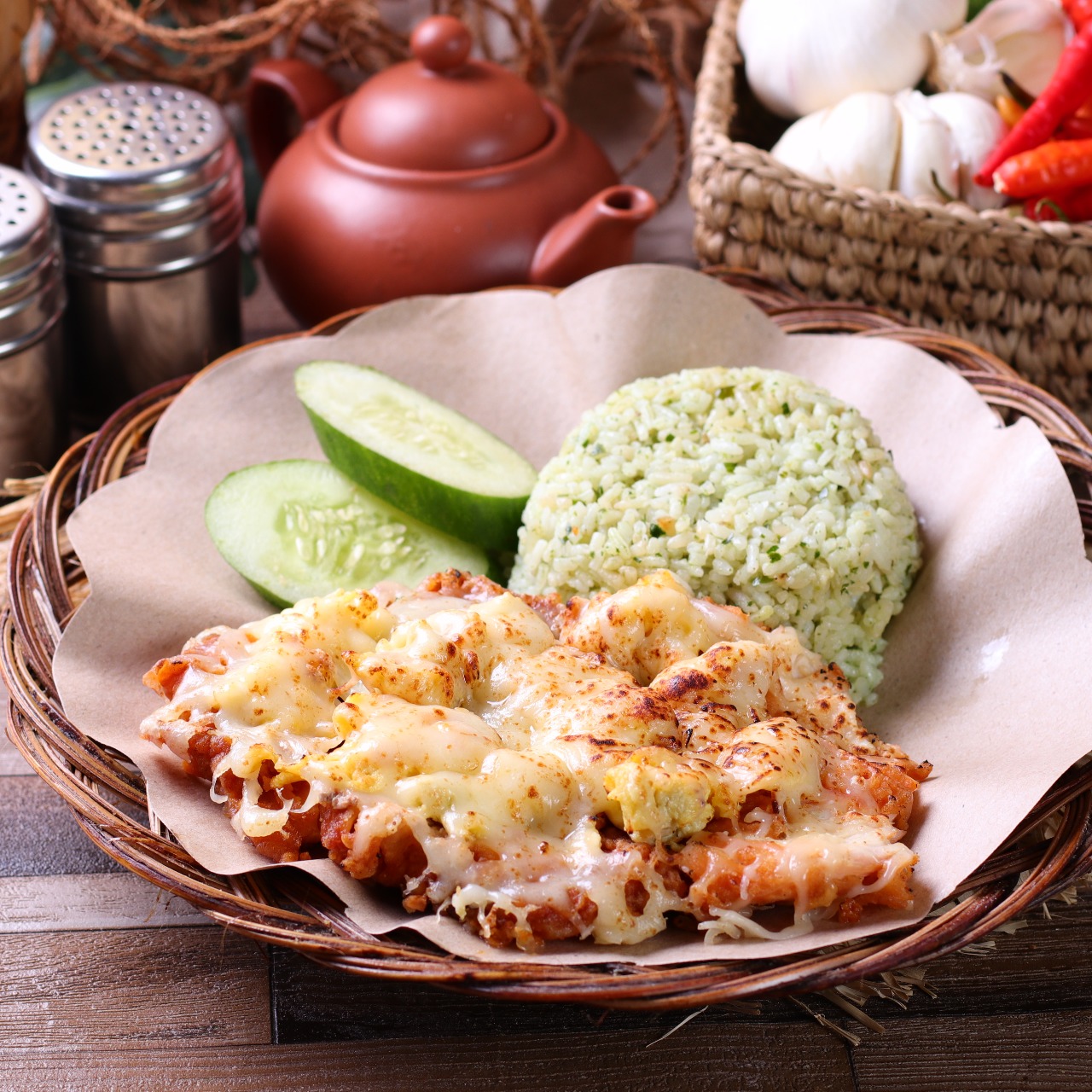 Paket Nasi Ijo Ayam Geprek Leleh